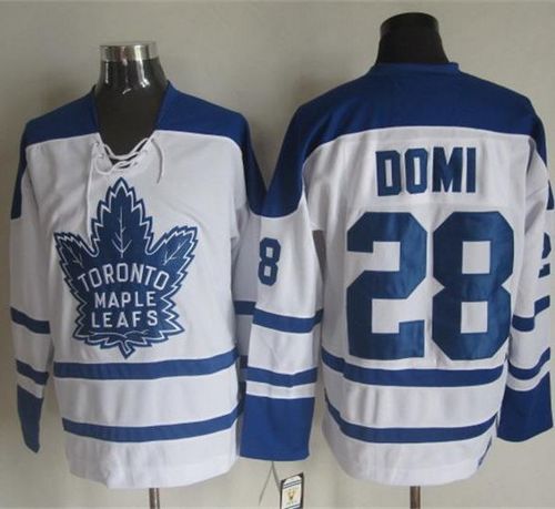 Maple Leafs #28 Tie Domi White CCM Throwback Winter Classic Stitched NHL Jersey - Click Image to Close